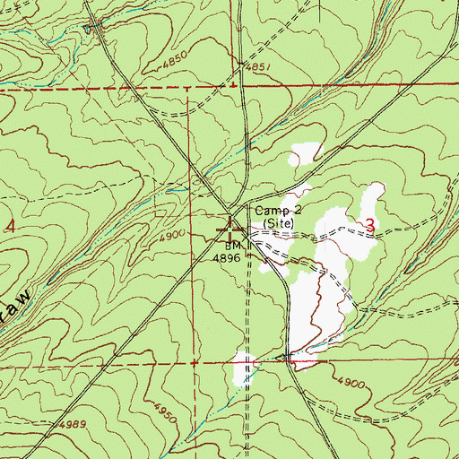 Topographic Map of Camp Two, OR
