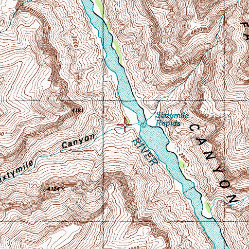 Topographic Map of Sixtymile Canyon, AZ