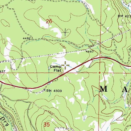 Topographic Map of Camp Flat, OR