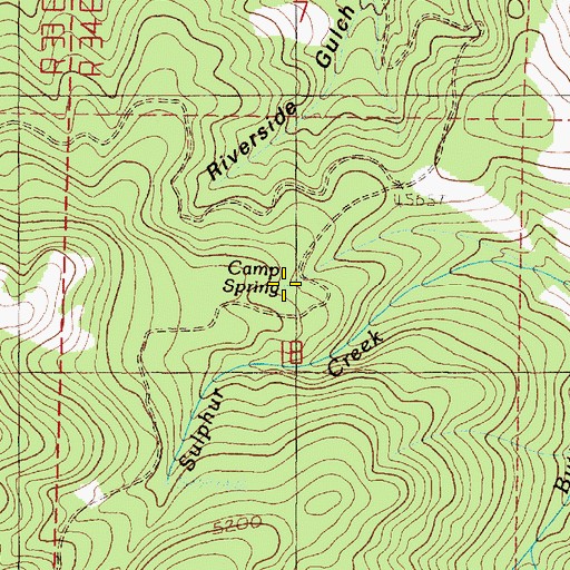 Topographic Map of Camp Spring, OR