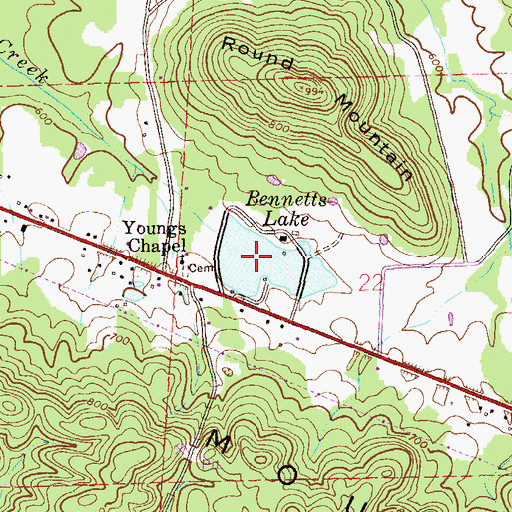 Topographic Map of Bennetts Lake, AL
