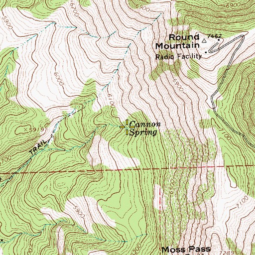Topographic Map of Cannon Spring, OR