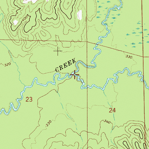 Topographic Map of Benson Creek, AL