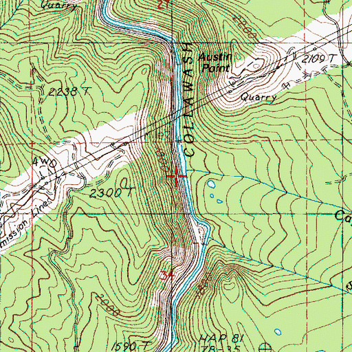 Topographic Map of Cap Creek, OR