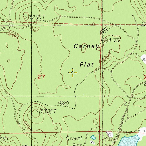 Topographic Map of Carney Flat, OR