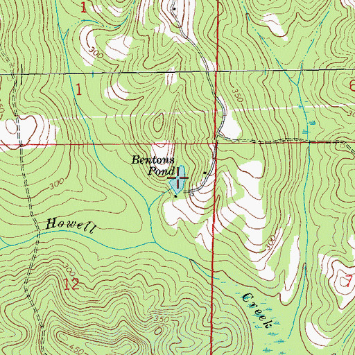 Topographic Map of Bentons Pond, AL