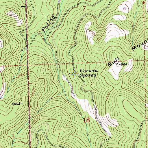 Topographic Map of Carwin Spring, OR
