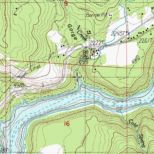 Topographic Map of Cascade Gorge, OR