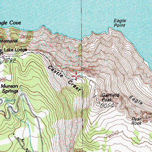 Topographic Map of Castle Crest, OR