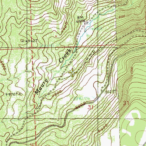 Topographic Map of CCC Spring, OR