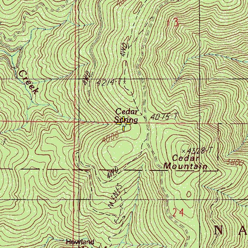 Topographic Map of Cedar Spring, OR