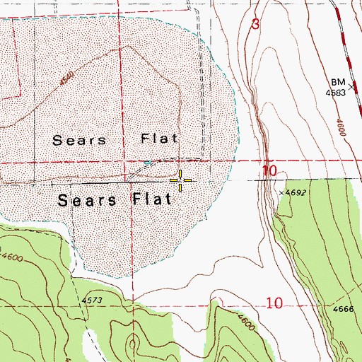 Topographic Map of Sears Flat, OR