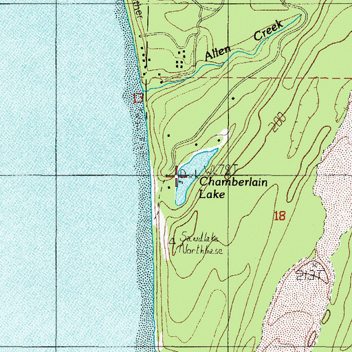 Topographic Map of Chamberlain Lake, OR