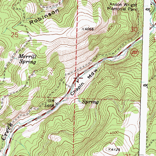 Topographic Map of Chapin Meadow, OR
