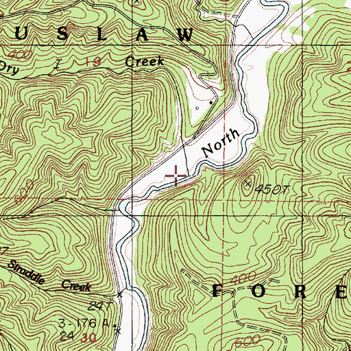 Topographic Map of Dry Creek, OR