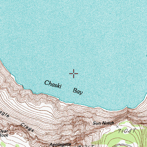 Topographic Map of Chaski Bay, OR
