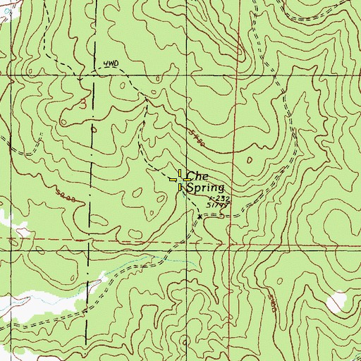 Topographic Map of Che Spring, OR