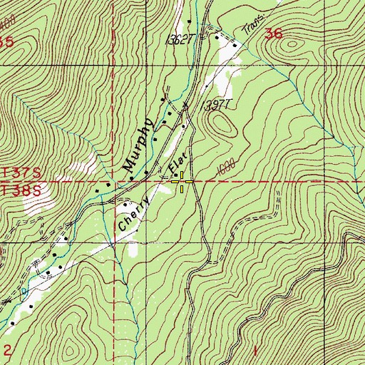 Topographic Map of Cherry Flat, OR