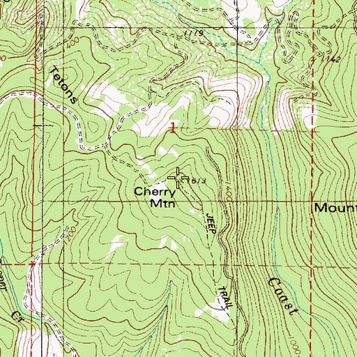 Topographic Map of Cherry Mountain, OR