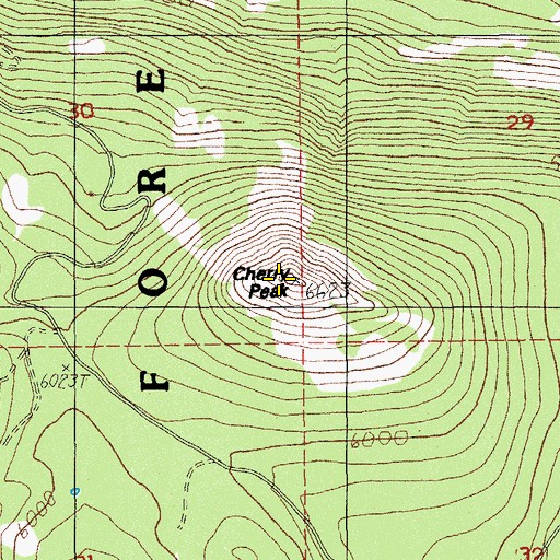 Topographic Map of Cherry Peak, OR