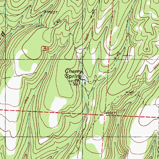 Topographic Map of Cherry Spring, OR