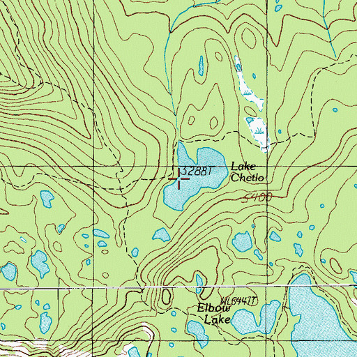 Topographic Map of Lake Chetlo, OR