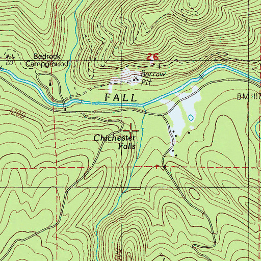 Topographic Map of Chichester Falls, OR