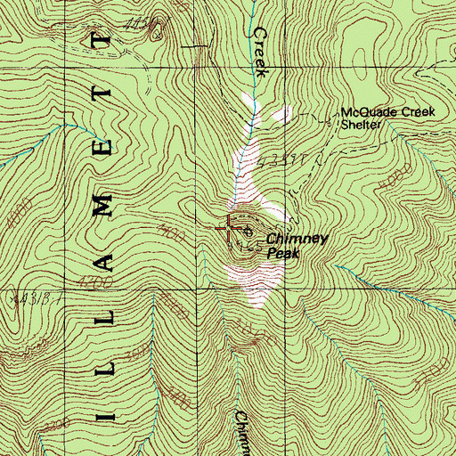 Topographic Map of Chimney Peak, OR