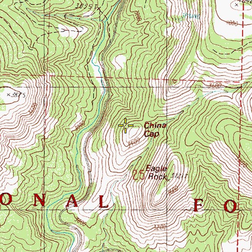 Topographic Map of China Cap, OR