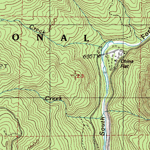 Topographic Map of China Flat, OR