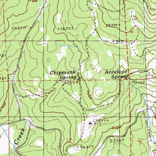 Topographic Map of Chipmunk Spring, OR