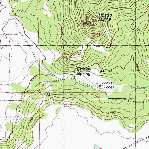 Topographic Map of Chipps Spring, OR