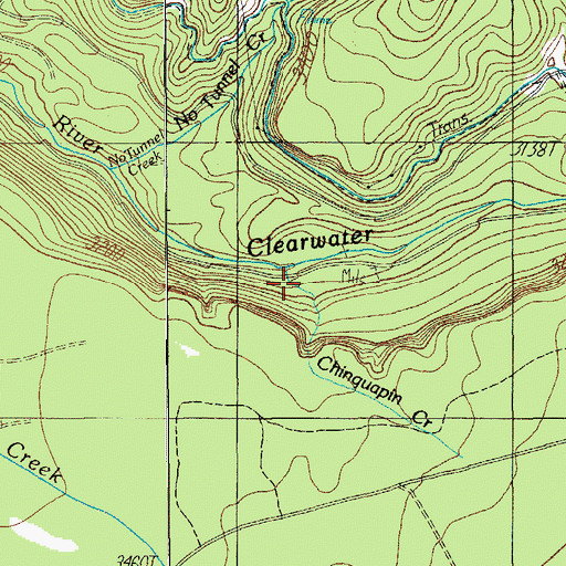 Topographic Map of Chinquapin Creek, OR