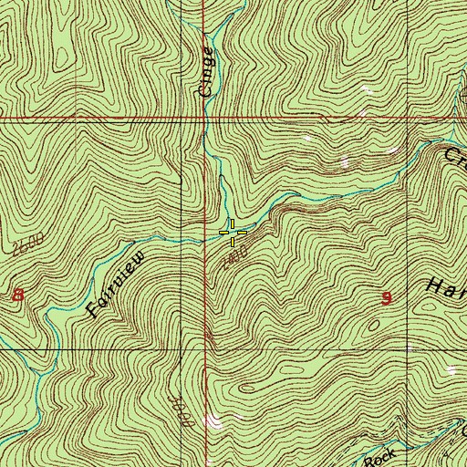 Topographic Map of Cinge Creek, OR