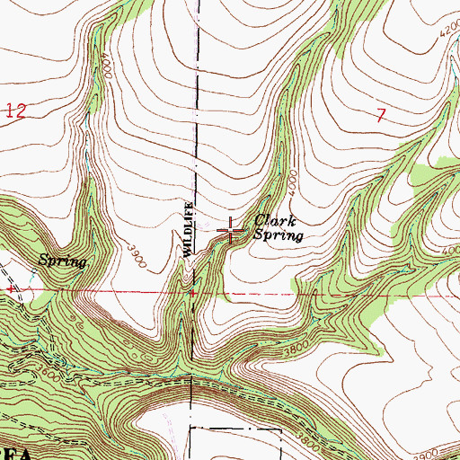 Topographic Map of Clark Spring, OR