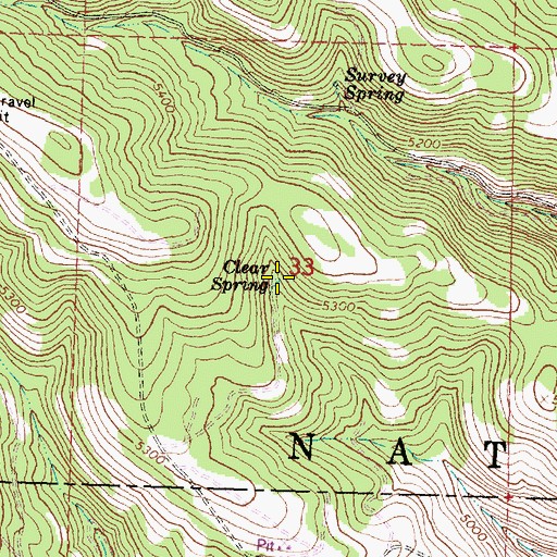 Topographic Map of Clear Spring, OR