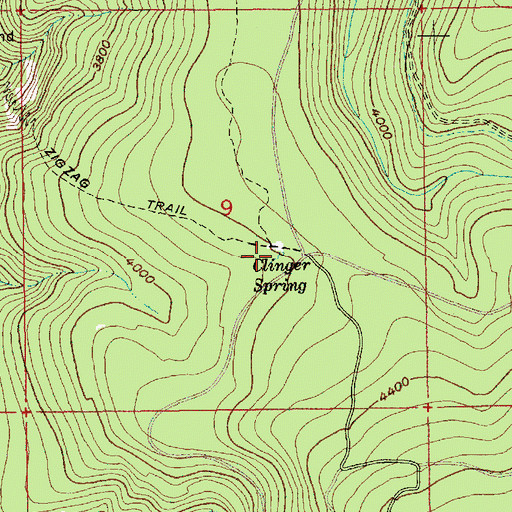 Topographic Map of Clinger Spring, OR