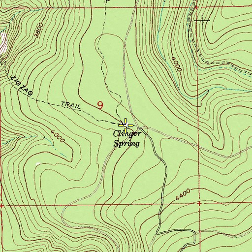 Topographic Map of Clinger Spring, OR