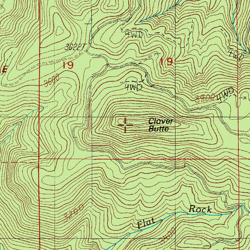 Topographic Map of Clover Butte, OR