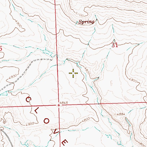 Topographic Map of Clover Flat, OR
