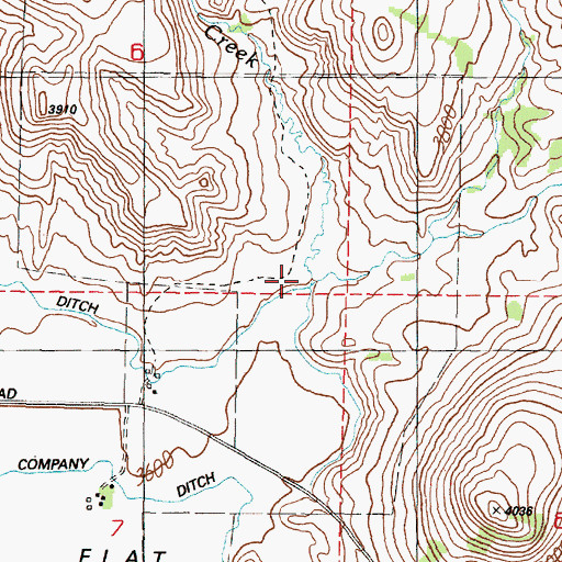 Topographic Map of Coal Mine Creek, OR
