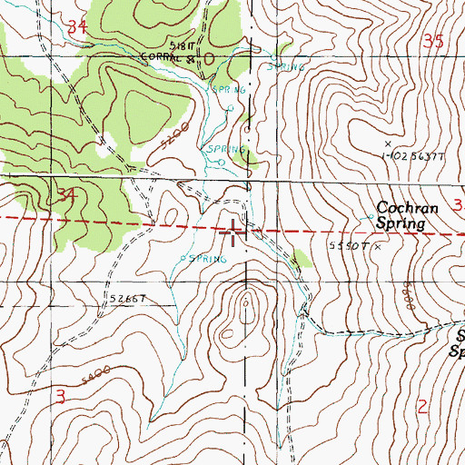 Topographic Map of Cochran Spring, OR