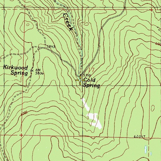 Topographic Map of Cold Spring, OR