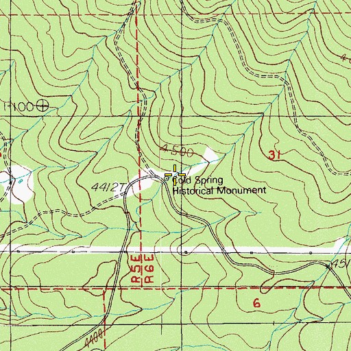 Topographic Map of Cold Spring, OR