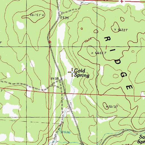 Topographic Map of Cold Spring, OR