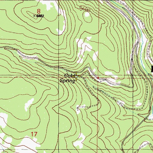 Topographic Map of Cold Spring, OR