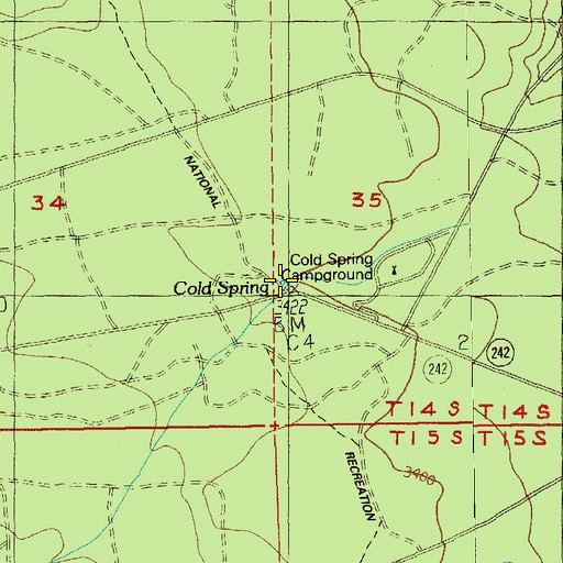 Topographic Map of Cold Spring, OR