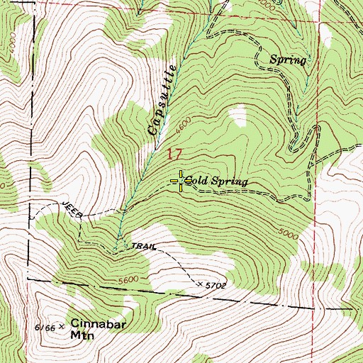 Topographic Map of Cold Spring, OR