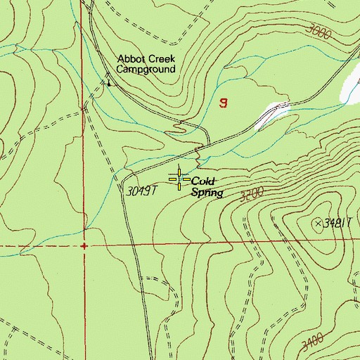 Topographic Map of Cold Spring, OR