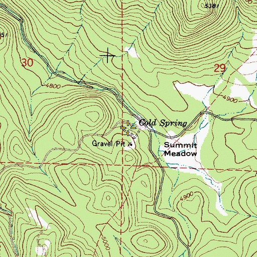 Topographic Map of Cold Spring, OR
